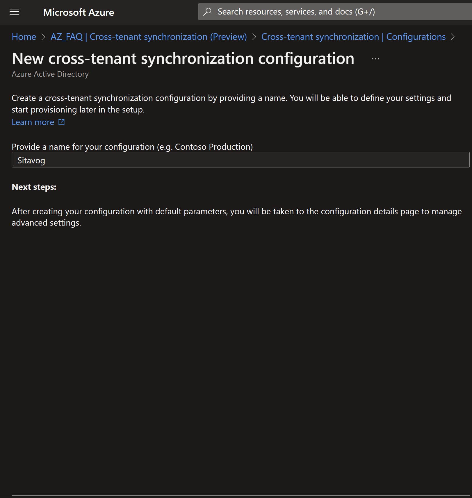 Screenshot that shows the Add organization pane to add the source tenant.