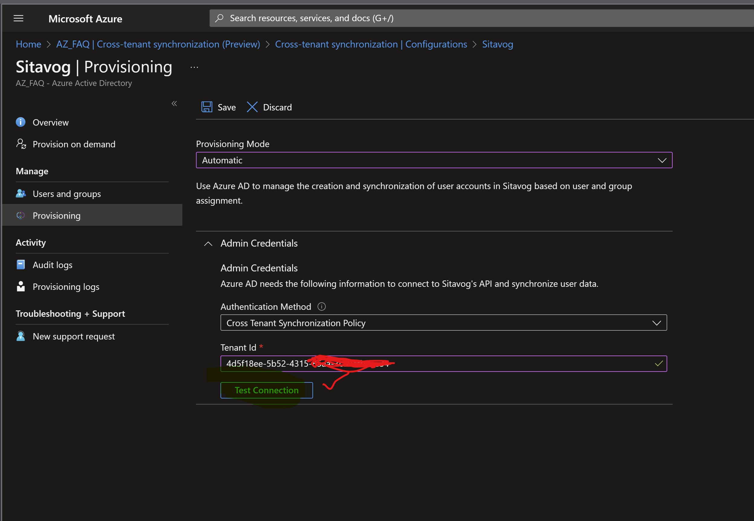 Screenshot that shows the Add organization pane to add the source tenant.